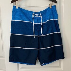 Hollister Men's Blue and Navy Board Shorts